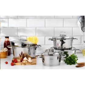 Schafer Stahl Inox 8 Parça Çelik Tencere Seti