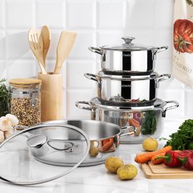 Schafer Steel Storm 8 Parça Inox Çelik Tencere Seti