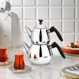 Schafer Tea Chef 1.5 lt Siyah 4 Parça Küçük Boy Çaydanlık Takımı