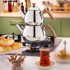 Schafer Tea Chef 2 lt Kahverengi 4 Parça Orta Boy Çaydanlık Takımı