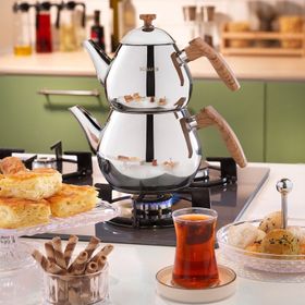 Schafer Tea Chef 2 lt Kahverengi 4 Parça Orta Boy Çaydanlık Takımı
