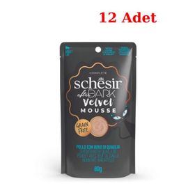 Schesir 12x 80 GR After Dark Tavuk İle Bildircin Yumurtasi Mus Pouch Kedi Maması