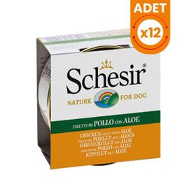 Schesir 12x150 gr Aloevera ve Tavuklu Jöleli Konserve Köpek Maması