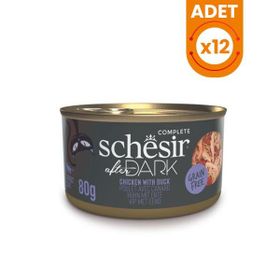 Schesir 12x80 gr After Dark Et Suyu içinde Tavuklu ve Ördekli Yetişkin Kedi Konservesi
