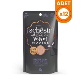 Schesir 12x80 gr After Dark Velvet Mousse Tavuklu ve Ördekli Yetişkin Kedi Yaş Maması