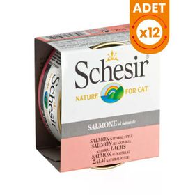 Schesir 12x85 gr Somonlu Naturel Konserve Kedi Maması