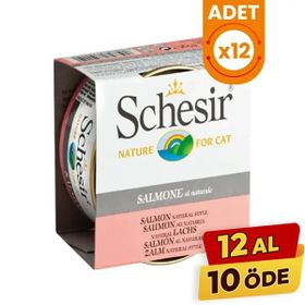 Schesir 12x85 gr Somonlu Naturel Konserve Kedi Maması