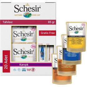 Schesir 20x85 gr Pouch Karışık Kedi Konservesi