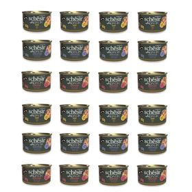 Schesir 24x80 gr After Dark Parça Etli 3 Çeşit Karma Kedi Konservesi