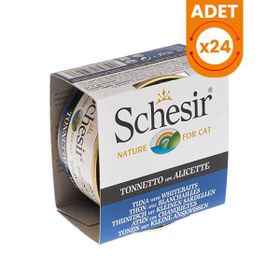 Schesir 24x85 gr Ton Balıklı ve Ringa Balıklı Jöleli Konserve Kedi Maması