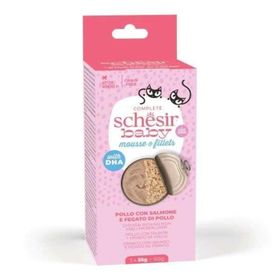 Schesir 3x55 gr Baby Cat Somonlu ve Tavuk Ciğerli Yavru Kedi Konservesi
