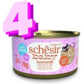 Schesir 4x70 gr Tavuklu ve Somonlu Yavru Kedi Konservesi