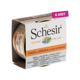Schesir 6x70 gr Ton Balık ve Levrekli Naturel Kedi Konservesi