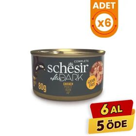 Schesir 6x80 gr After Dark Et Suyu iİçinde Tavuklu Kedi Konservesi