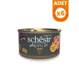 Schesir 6x80 gr After Dark Et Suyu iİçinde Tavuklu Kedi Konservesi