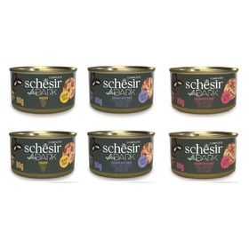 Schesir 6x80 gr After Dark Parça Etli 3 Çeşit Karma Kedi Konservesi