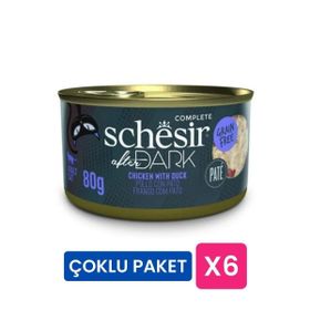 Schesir 6x80 gr After Dark Pate Tavuklu ve Ördekli Yetişkin Kedi Konservesi