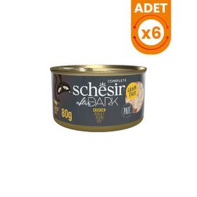 Schesir 6x80 gr After Dark Pate Tavuklu Yetişkin Kedi Konservesi