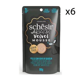 Schesir 6x80 gr After Dark Tavuk ve Bıldırcın Yumurtalı Pouch Mousse Kedi Yaş Maması