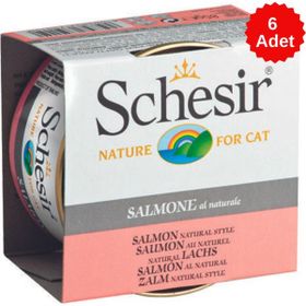 Schesir 6x85 gr Natural Brine Somonlu Kedi Konservesi
