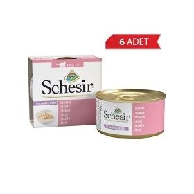 Schesir 6x85 gr Suda Pişirilmiş Somonlu Kedi Konservesi