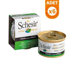 Schesir 6x85 gr Ton Balıklı ve Tavuklu Jöleli Konserve Kedi Maması