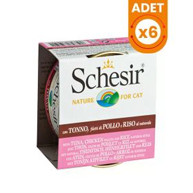 Schesir 6x85 gr Ton Balıklı ve Tavuklu Naturel Konserve Kedi Maması