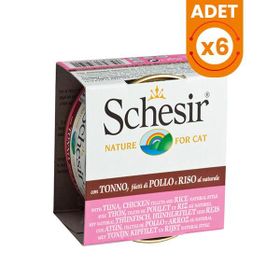 Schesir 6x85 gr Ton Balıklı ve Tavuklu Naturel Konserve Kedi Maması