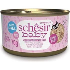 Schesir 70 gr Babycat Tavuklu Ve Ciğerli Tahılsız Yavru Kedi Konservesi