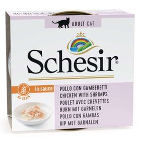 Schesir 70 gr Salsa Soslu Tavuklu ve Karidesli Kedi Konservesi