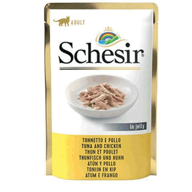 Schesir 85 gr Jöleli Pouch Ton Balık ve Tavuklu Yetişkin Konserve Kedi Maması