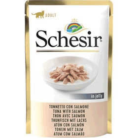 Schesir 85 gr Jöleli Ton Balık ve Somonlu Yetişkin Konserve Kedi Maması