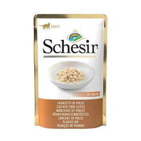 Schesir 85 gr Kıyılmış Tavuklu Soslu Pouch Kedi Konservesi