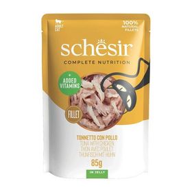 Schesir 85 gr Pouch Ton Balıklı ve Tavuklu Jelly Yetişkin Kedi Konservesi