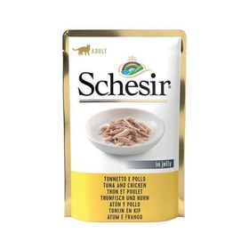 Schesir 85 gr Pouch Ton Balıklı ve Tavuklu Jelly Yetişkin Kedi Konservesi