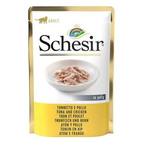 Schesir 85 gr Pouch Ton Balıklı ve Tavuklu Jelly Yetişkin Kedi Konservesi