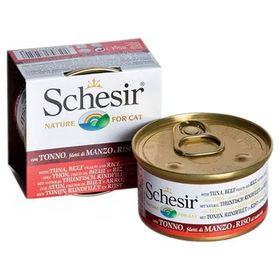 Schesir 85 gr x 12 Adet Ton ve Ringa B Pirinçli Kedi Konserve