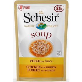 Schesir 85 gr Yetişkin Kediler İçin Doğal Tavuklu ve Balkabaklı Tamamlayıcı Mama