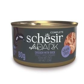 Schesir After Dark Sos içinde Tavuk ve Ördekli Tahılsız 80 gr Yetişkin Kedi Konservesi