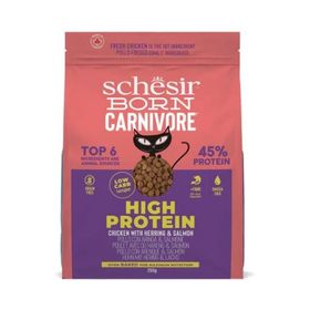 Schesir Born Carnivore Tavuklu Somonlu ve Ringa Balıklı 255 gr Yetişkin Kedi Maması