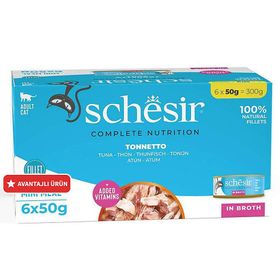 Schesir Box Ton Balıklı Pişirme Suyunda 6x50 gr Kedi Konservesi
