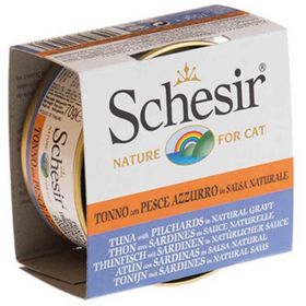 Schesir Cat Broth Naturel Sauce Ton Balıklı ve Sardalyalı 70 gr Kedi Konserve