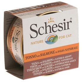 Schesir Cat Broth Naturel Sauce Ton Balıklı ve Somonlu 70 gr Kedi Konservesi