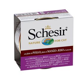 Schesir Doğal Tavuk Sığır Eti ve Pirinçli 85 gr Konserve Kedi Maması