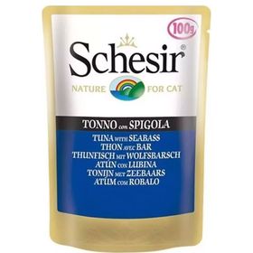 Schesir Jel İçinde Ton Balikli&Levrekli Pouch 100 gr Konserve Kedi Maması