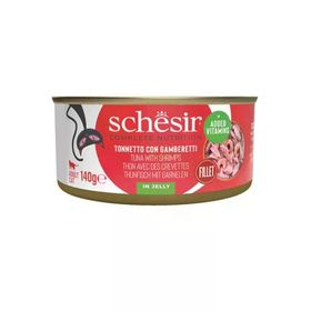 Schesir Jöle İçinde Ton Balığı İle Karidesli Yetişkin 140 gr Kedi Konservesi