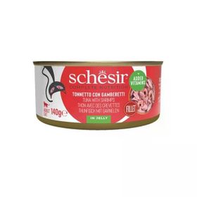 Schesir Jöle İçinde Ton Balığı İle Karidesli Yetişkin 140 gr Kedi Konservesi
