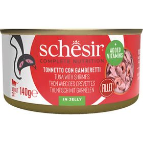 Schesir Jöle İçinde Ton Balığı İle Karidesli Yetişkin 140 gr Kedi Konservesi