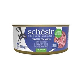 Schesir Jöle İçinde Ton Balığı ve Dana Etli Yetişkin 140 gr Kedi Konservesi