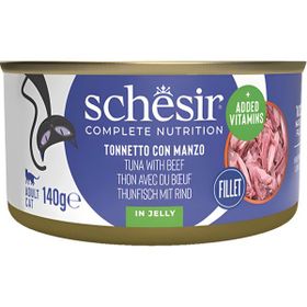 Schesir Jöle İçinde Ton Balığı ve Dana Etli Yetişkin 140 gr Kedi Konservesi